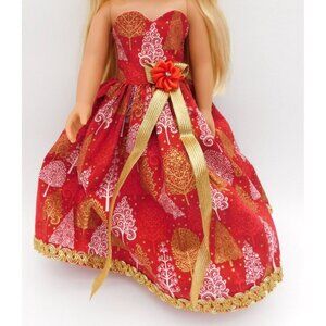 Holiday Strapless Dress HandMade for Ruby Red Fashion Friends Doll NOT INCLUDED